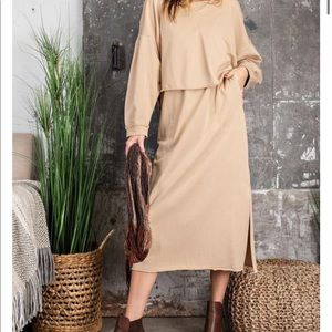 2 peice TANK DRESS WITH CROPPED OVERLAY